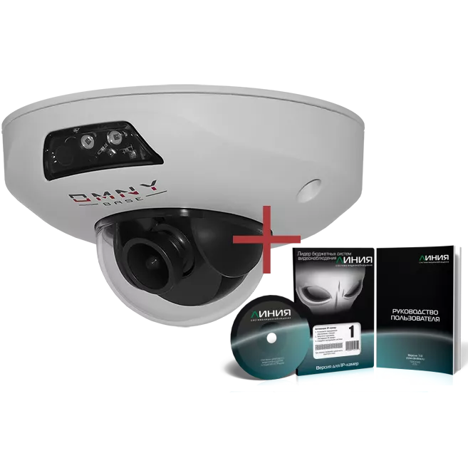 IP камера видеонаблюдения  OMNY серия BASE miniDome4A купольная 4.0Мп, 1.7 мм, PoE, 12 В, ИК, встр. микр. + ПО Линия в комплекте